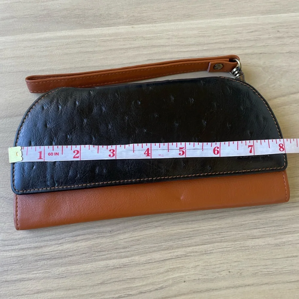 Rogue Black and Brown Leather Wristlet